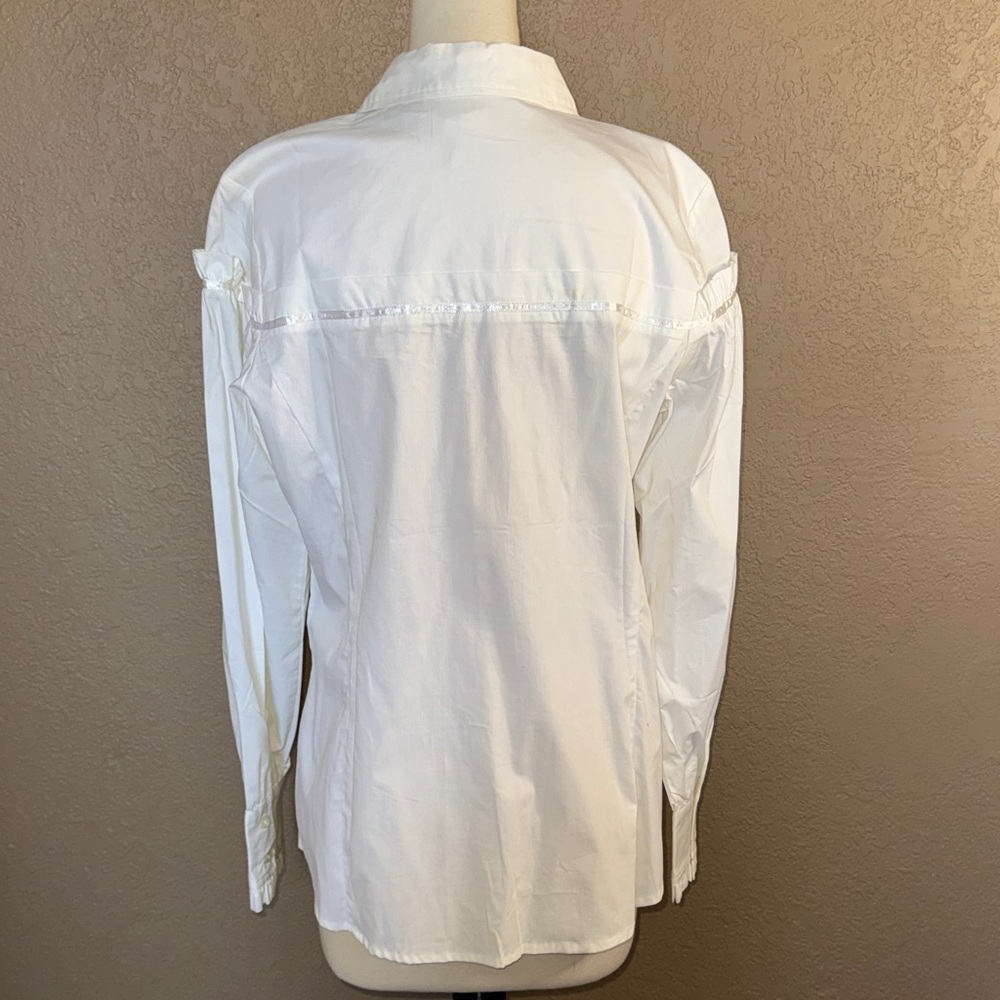 Victor Costa Ruffle Collared Button Front Sleeve … - image 7